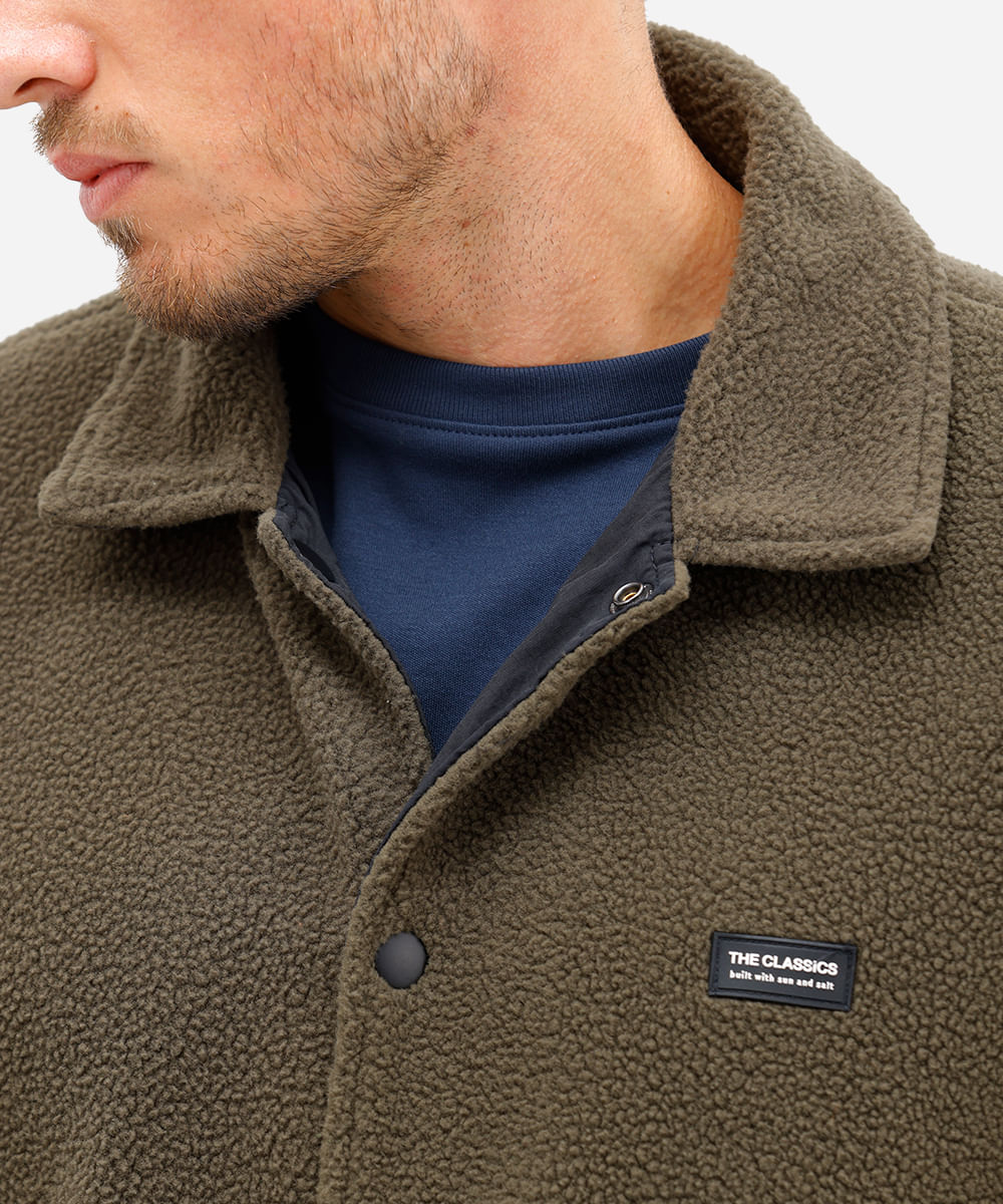 jaqueta masculina dupla face com sherpa preta