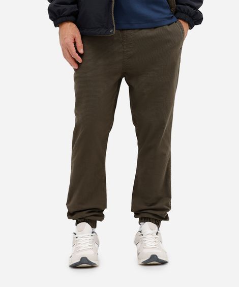 calça jogger de sarja verde