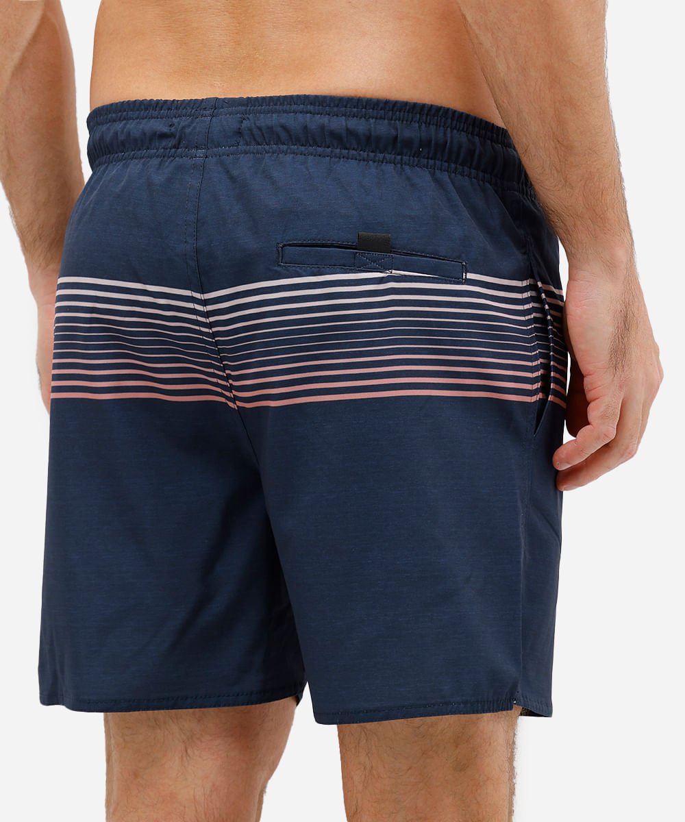 short masculino listrado  cós elástico azul