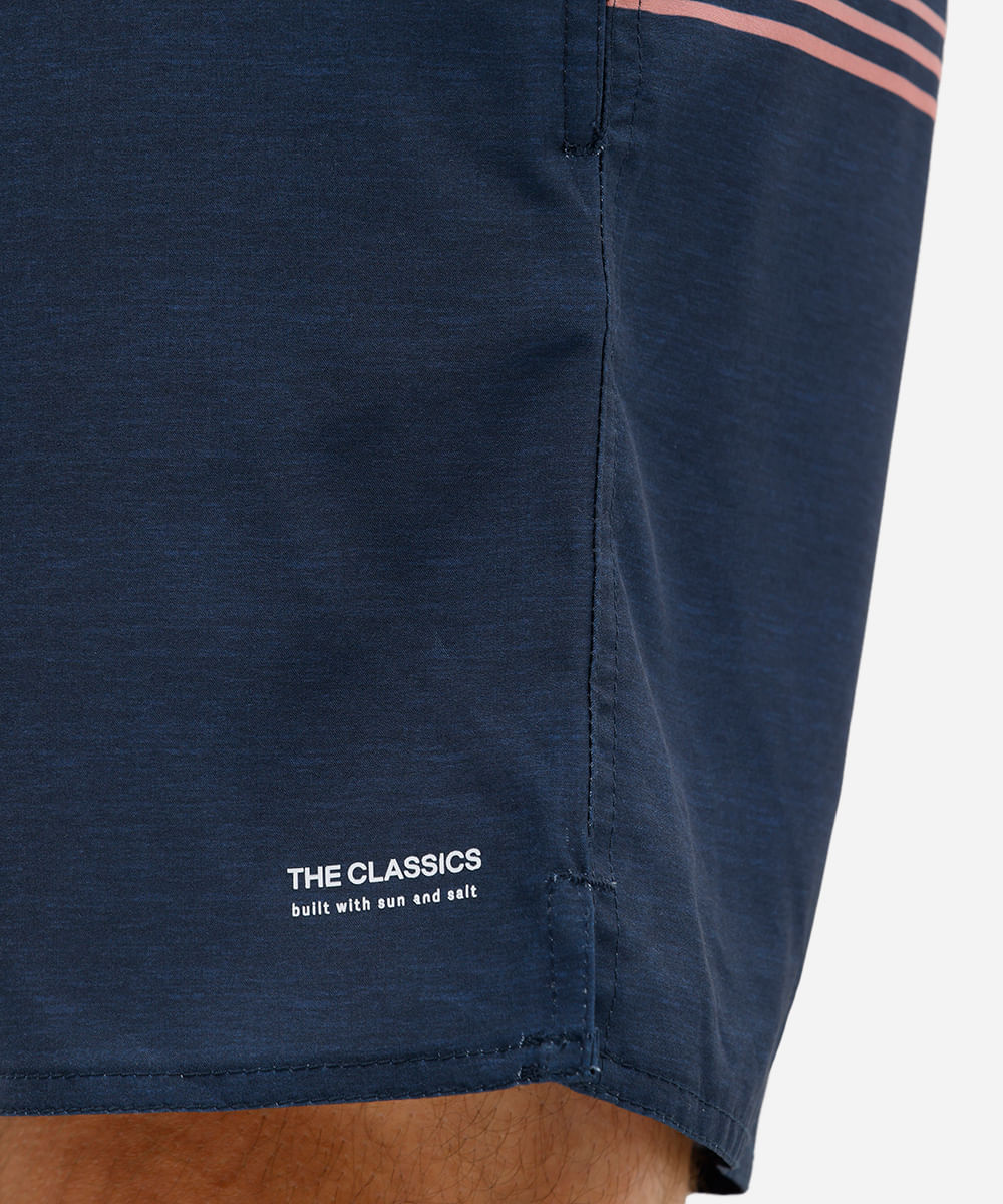 short masculino listrado  cós elástico azul