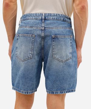 bermuda slim masculina jeans azul