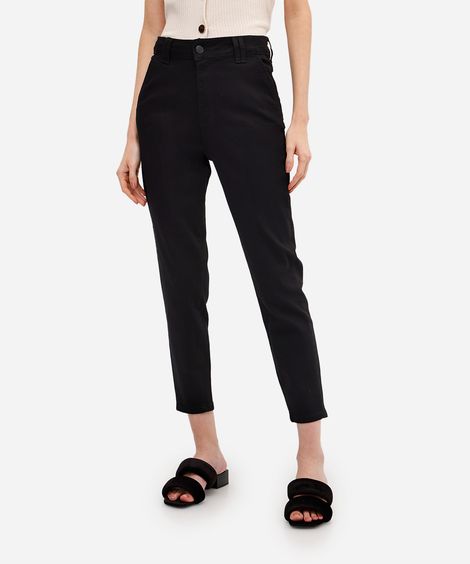 calça mom feminina de sarja sawary preta
