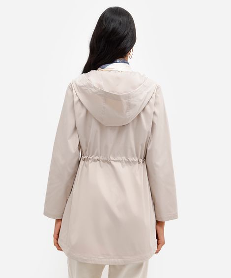 parka feminina com capuz e forro bege