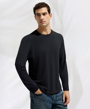 camiseta comfort masculina manga longa AIRtech preta