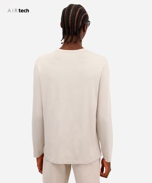 camiseta comfort masculina manga longa AIRtech off white