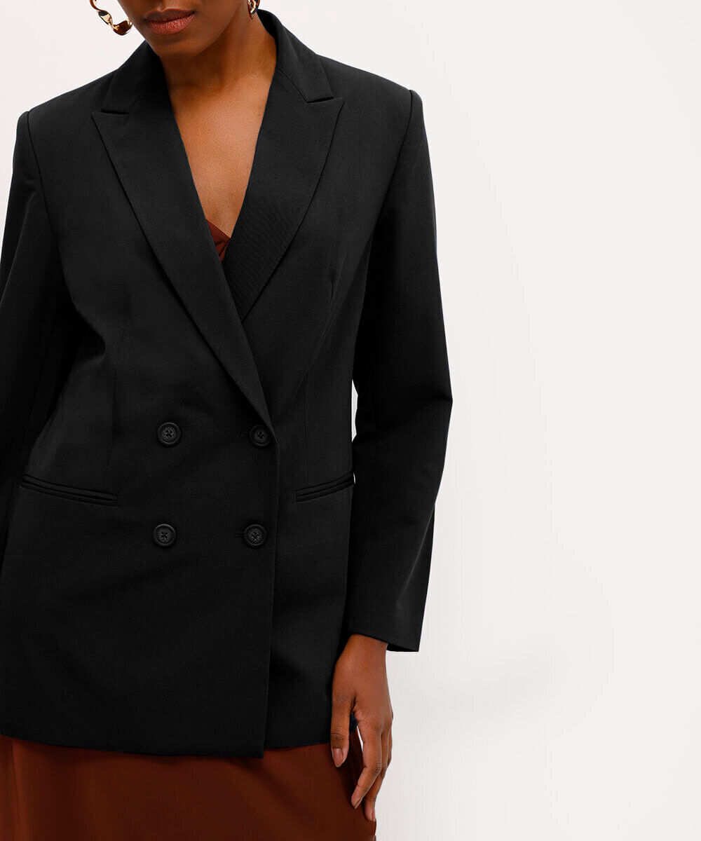 blazer feminino de alfaiataria preto
