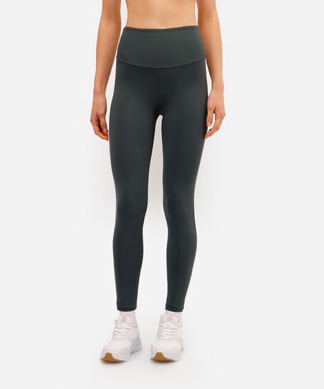 calça legging esportiva com nervuras verde
