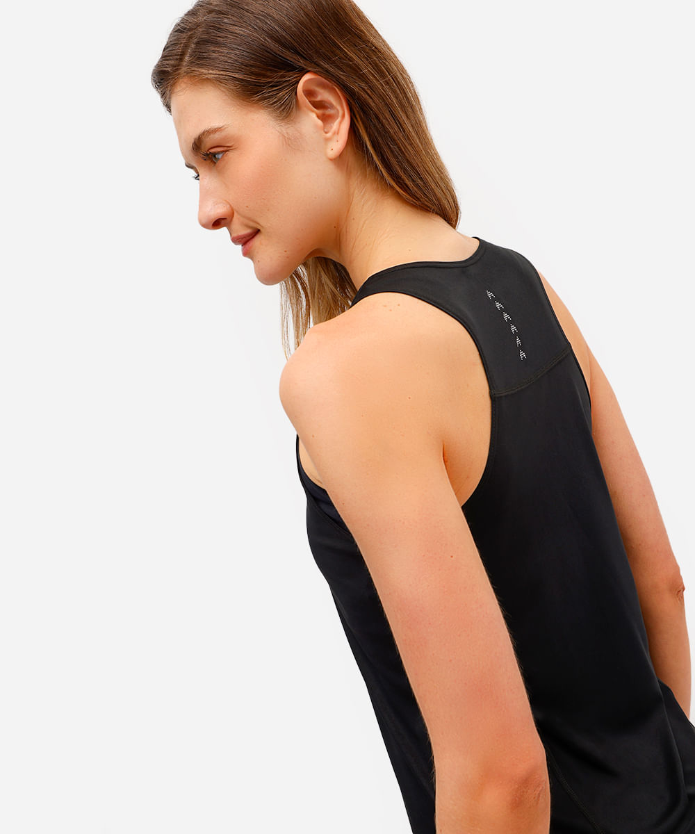 regata feminina esportiva ace com recortes preta