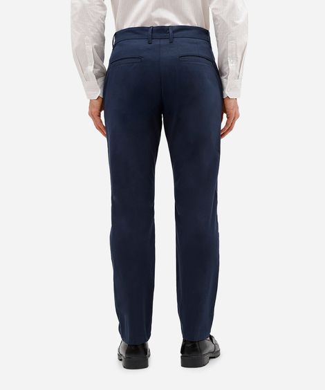 calça social slim de alfaiataria masculina azul