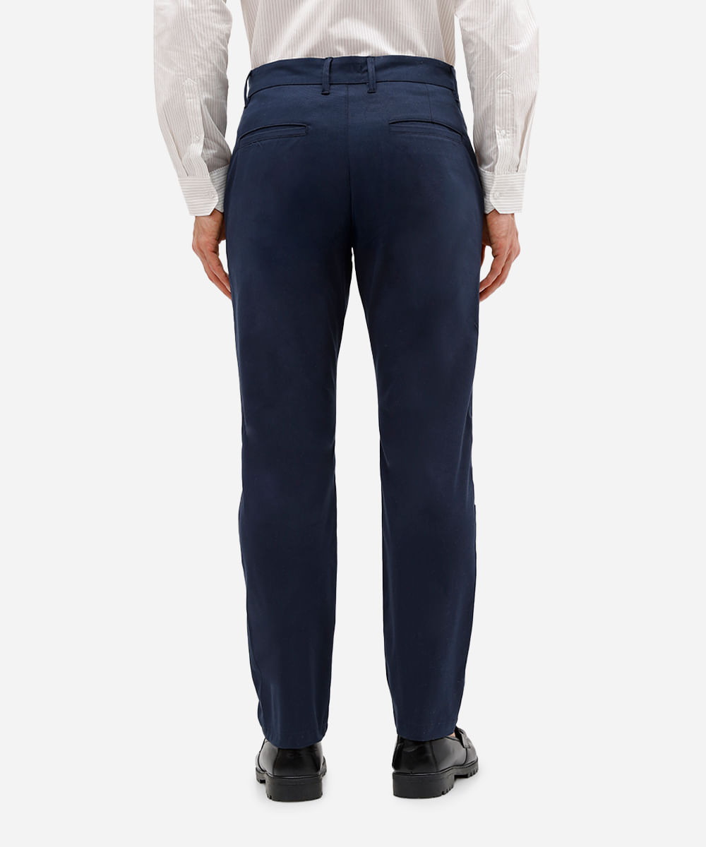 calça social slim de alfaiataria masculina azul