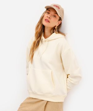 blusão feminino de moletom felpado com capuz amarelo