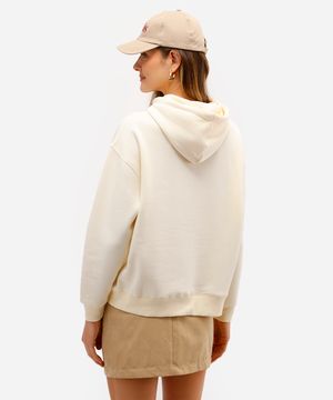 blusão feminino de moletom felpado com capuz amarelo