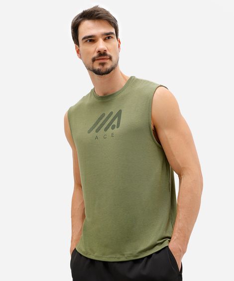 regata esportiva machão estampada verde