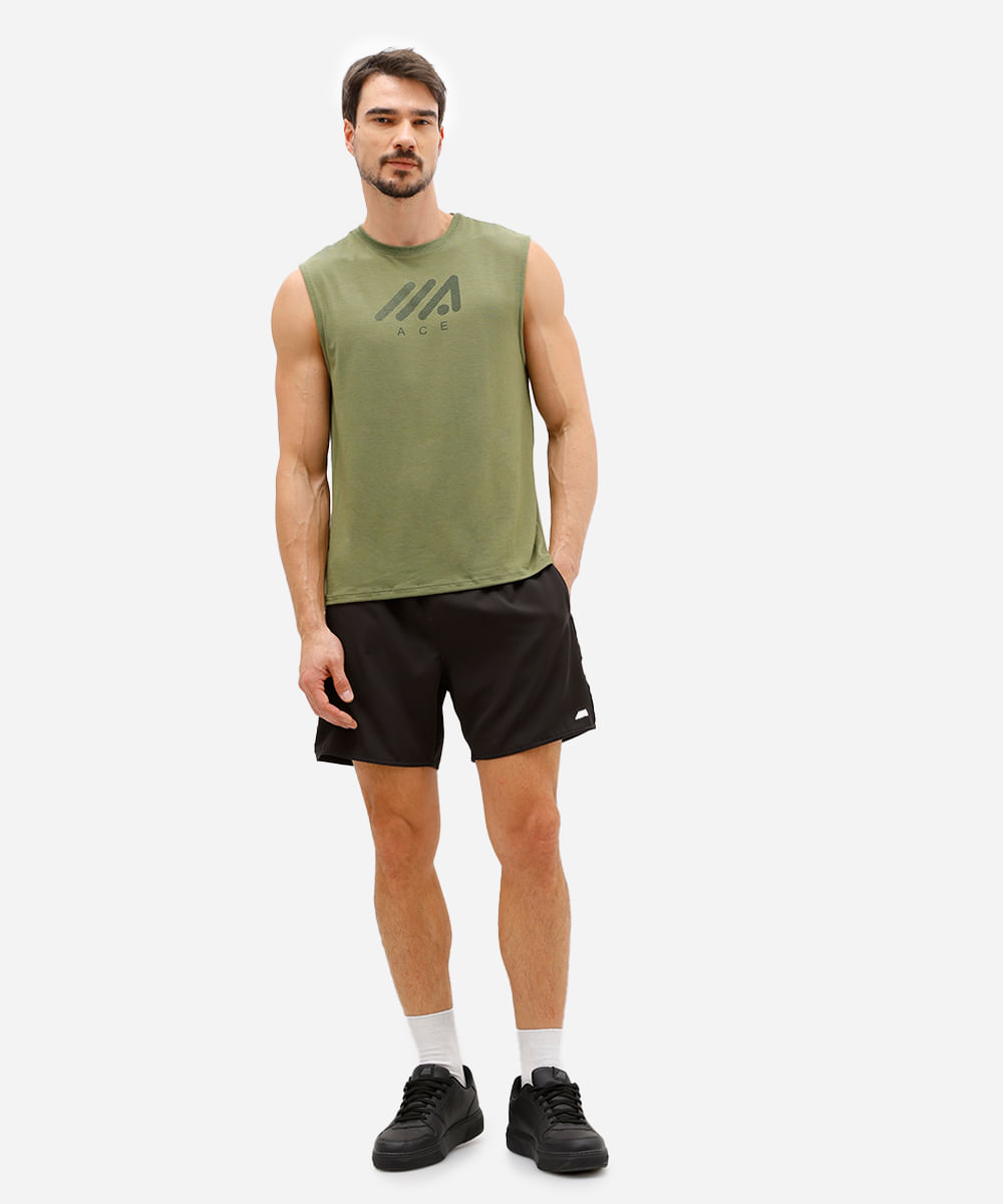 regata esportiva machão estampada verde
