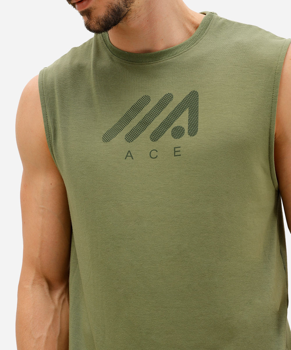 regata esportiva machão estampada verde