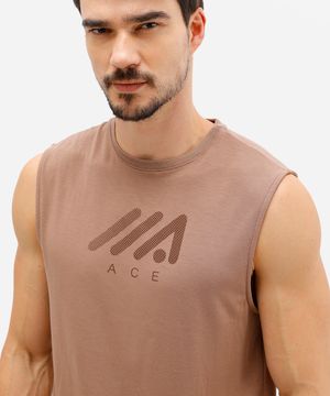 regata machão esportiva ace estampada marrom