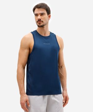 regata masculina esportiva ace com recorte training azul