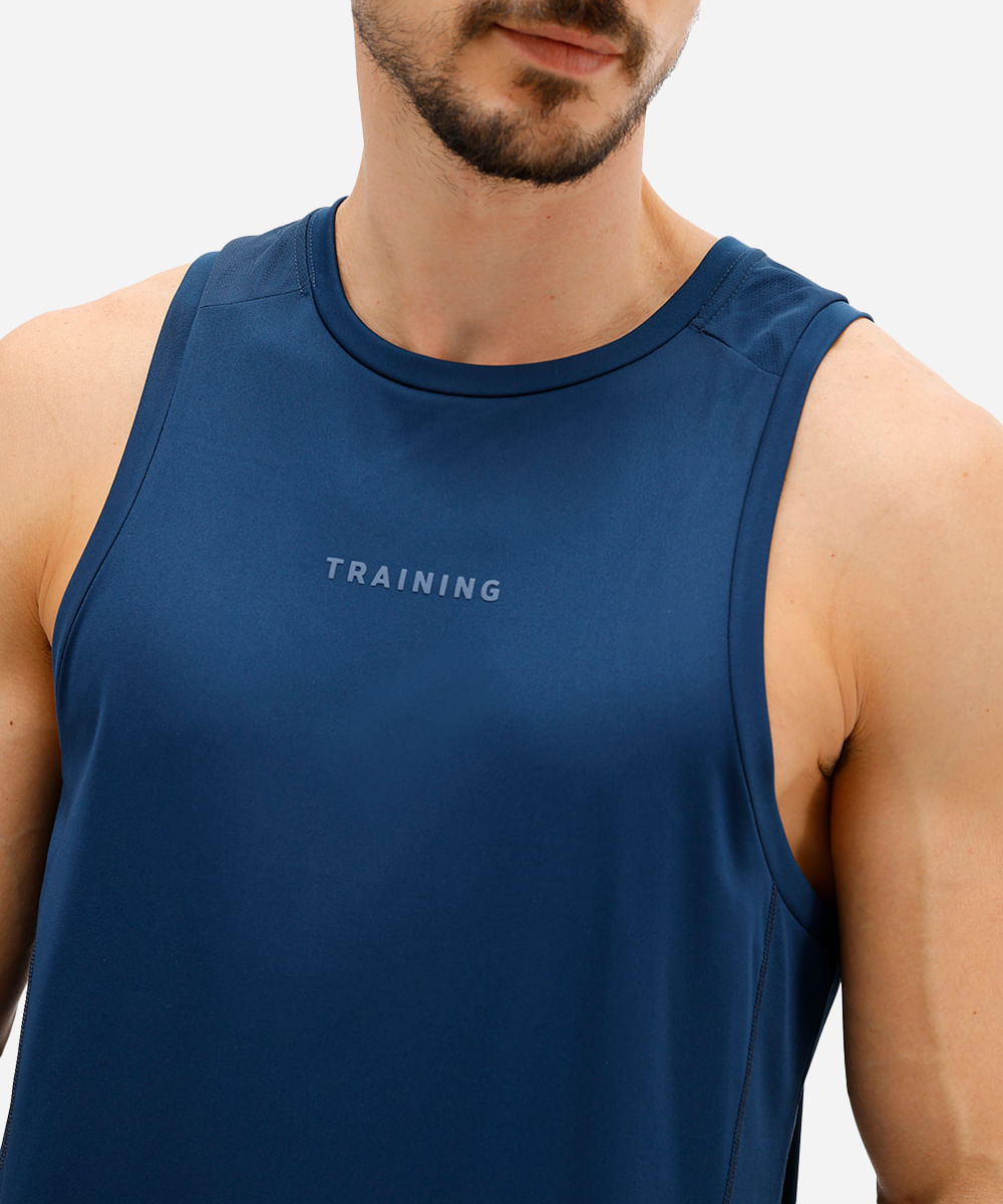 regata esportiva masculina com recorte training azul