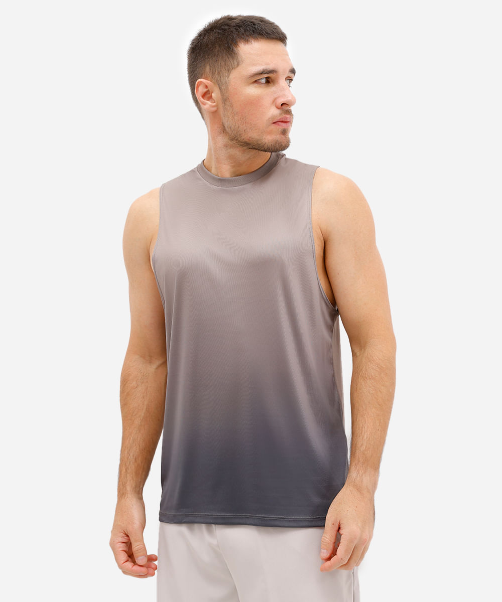 regata esportiva muscle masculina degradê marrom