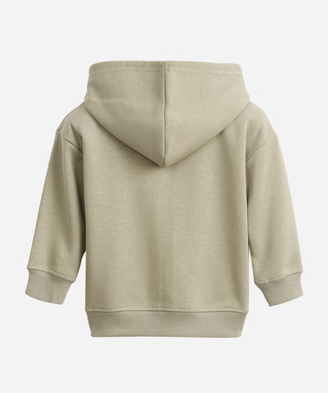 jaqueta infantil de moletom com capuz e bolso outside verde