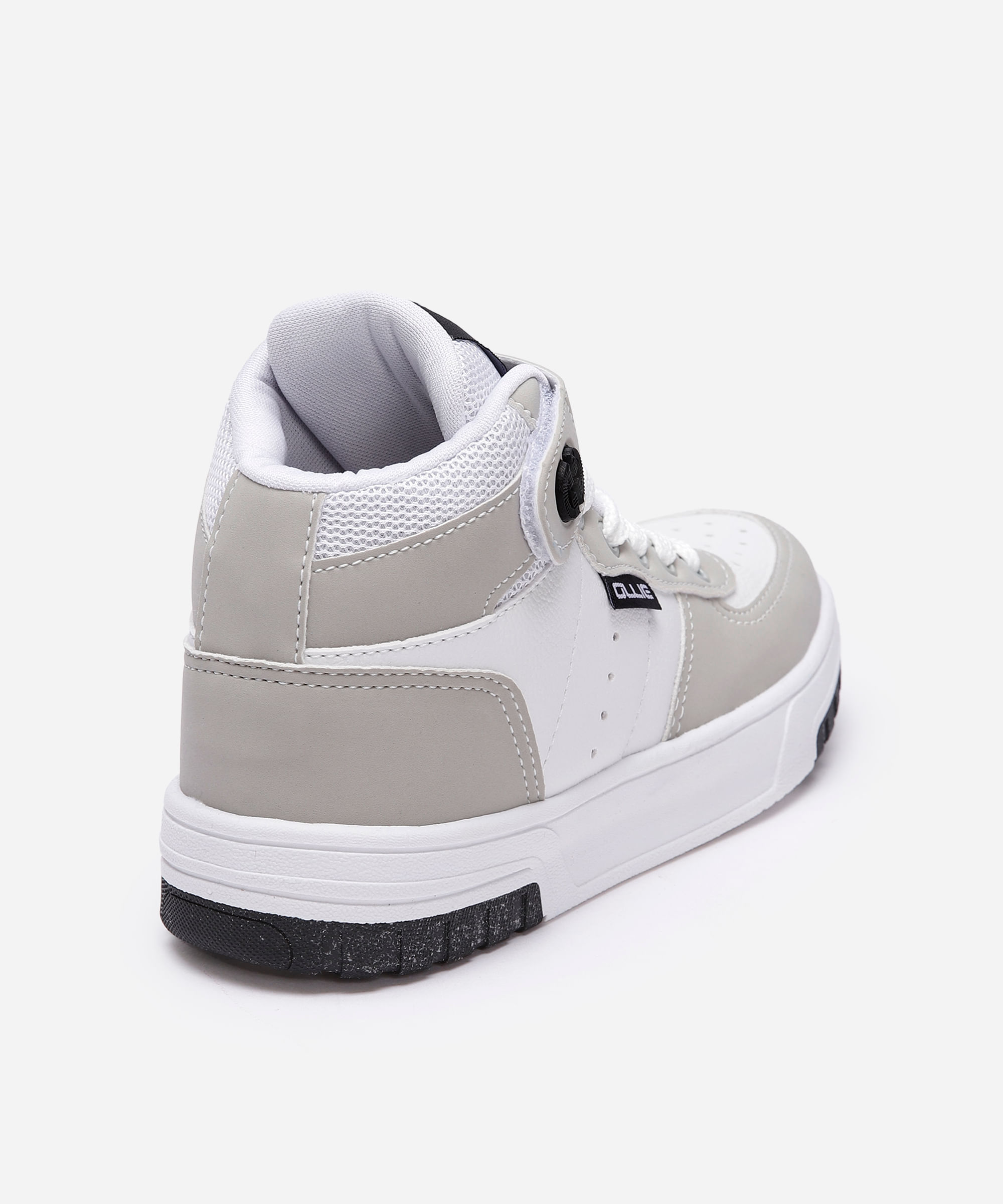 tênis infantil cano alto velcro ollie - cinza