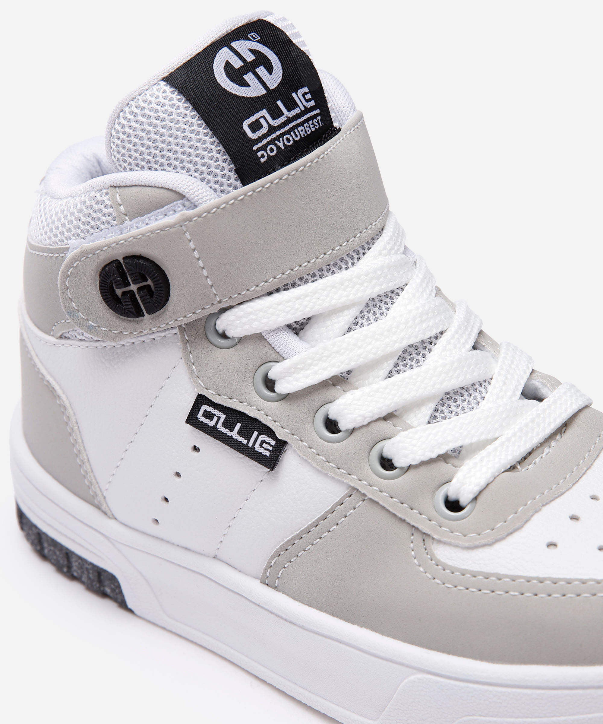 tênis infantil cano alto velcro ollie - cinza