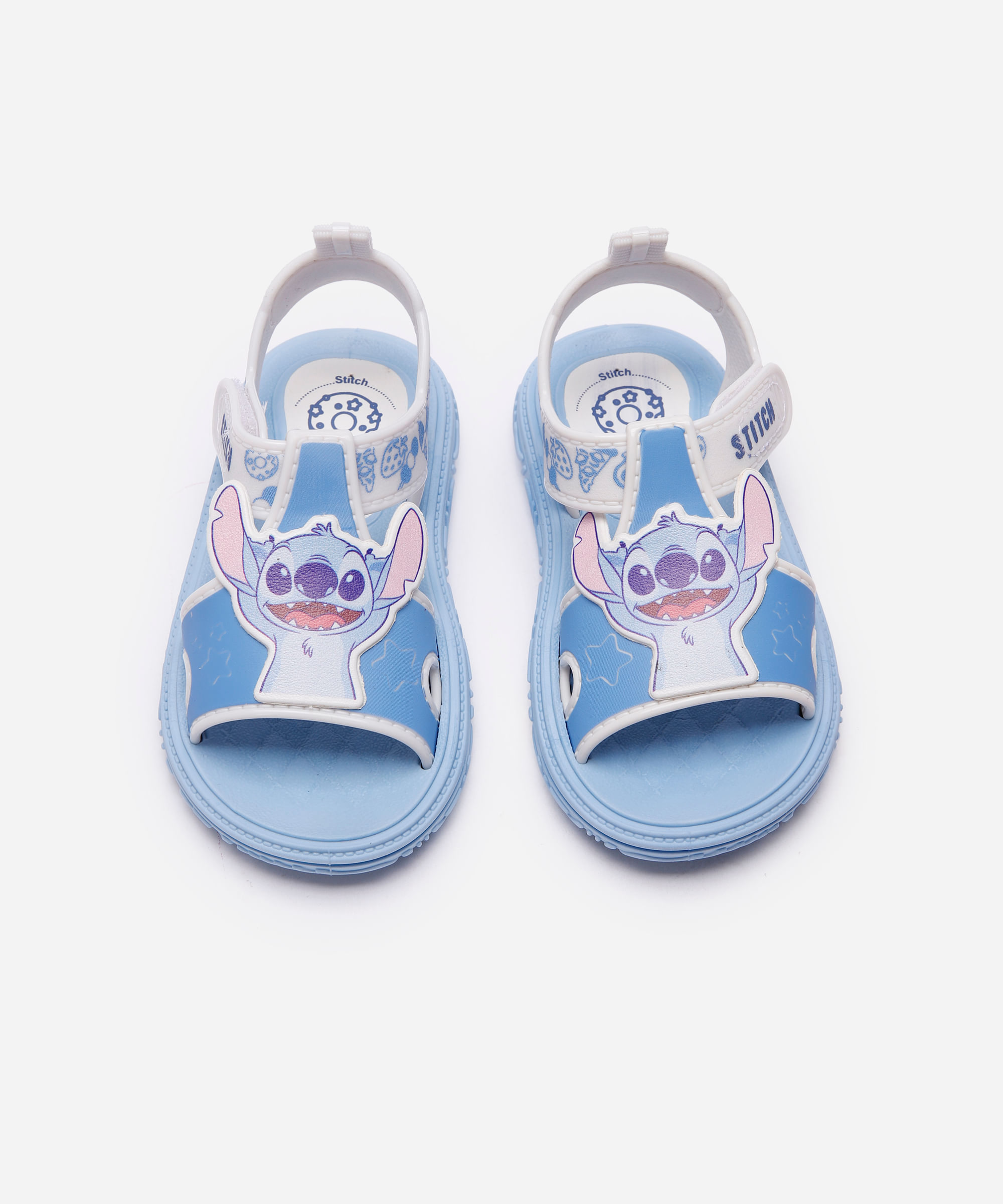 sandália papete velcro stitch azul
