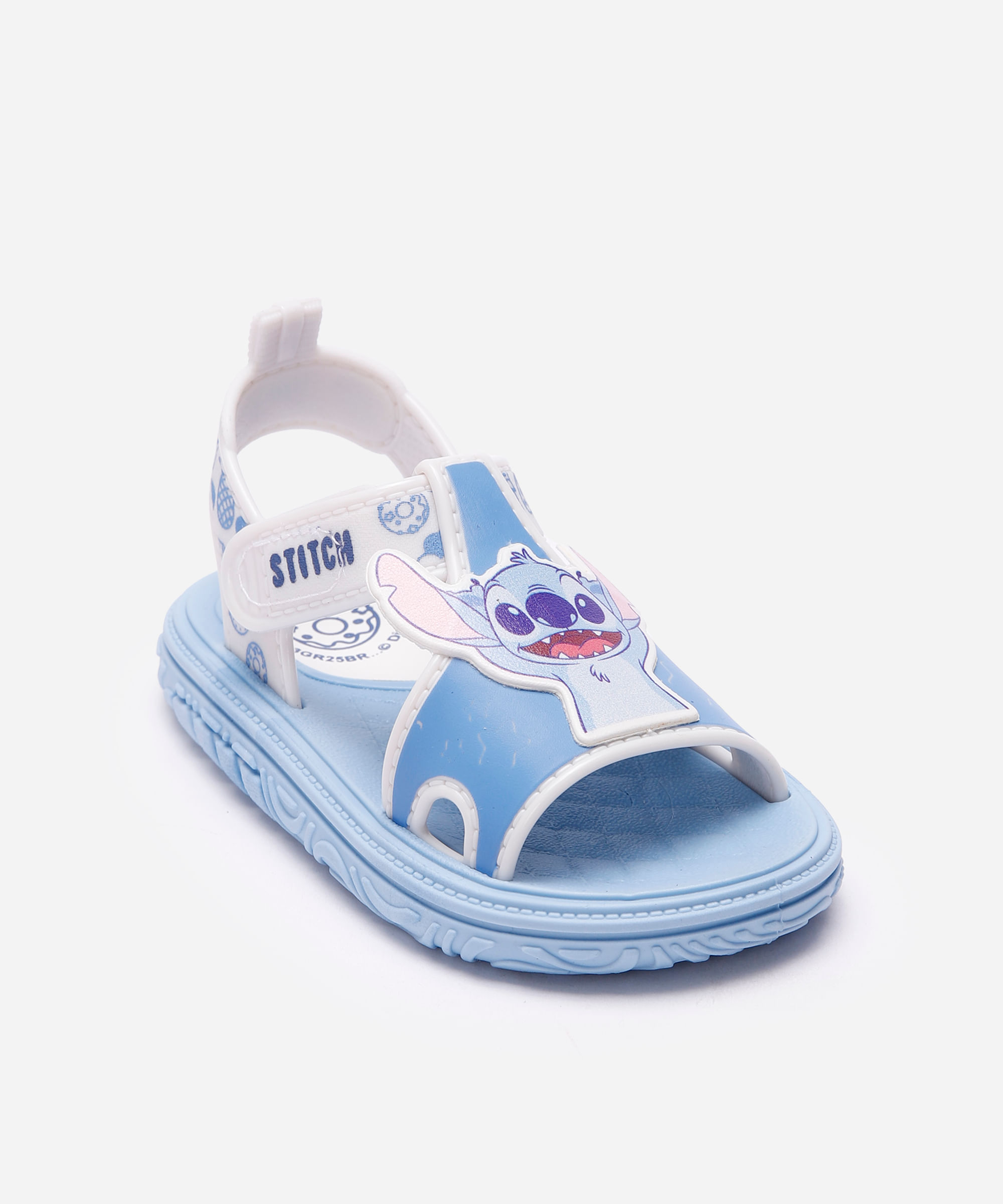 sandália papete velcro stitch azul