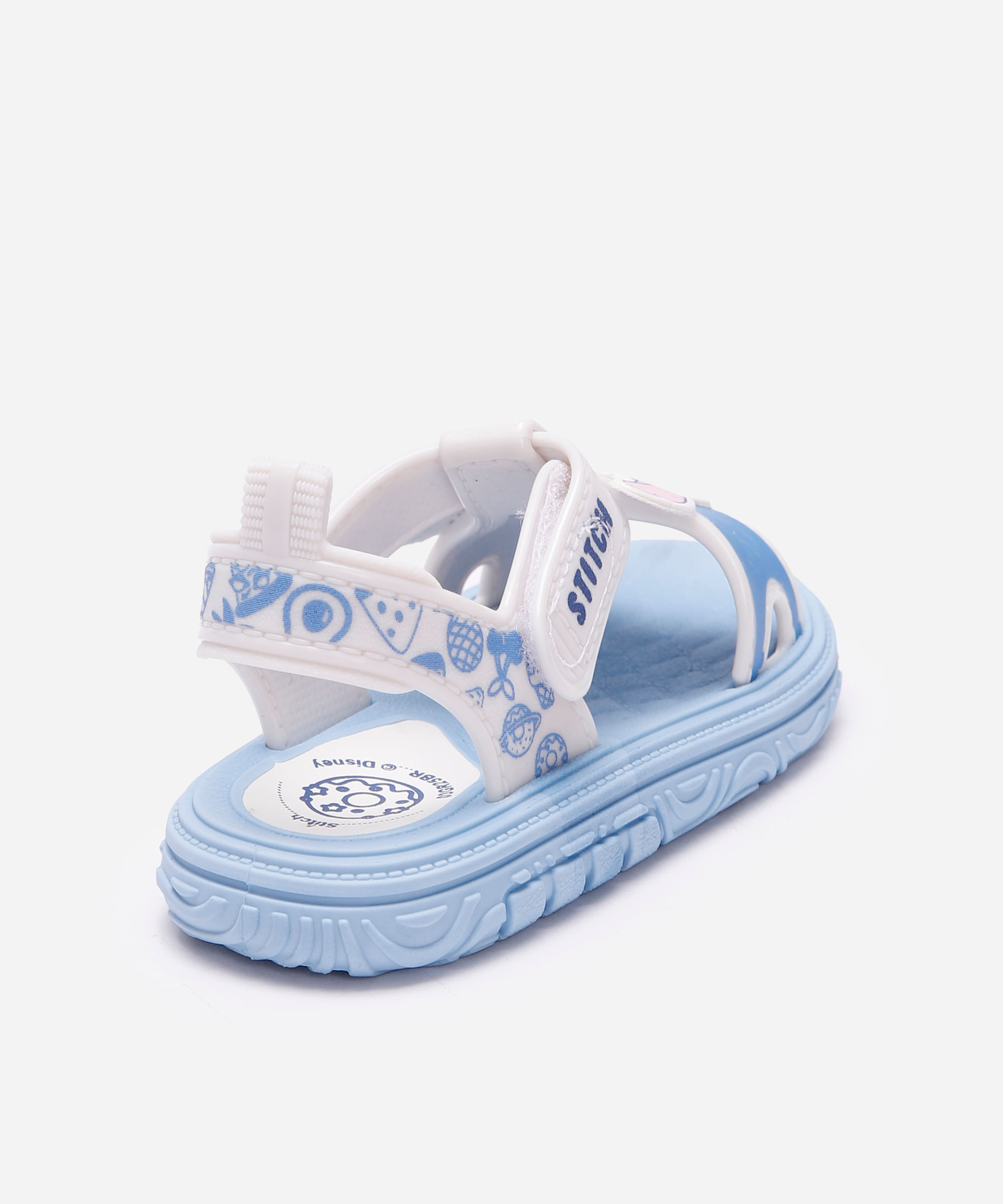 sandália papete velcro stitch azul