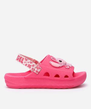sandália infantil lilo e stitch com elástico azul - pink escuro