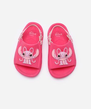 sandália infantil lilo e stitch com elástico azul - pink escuro