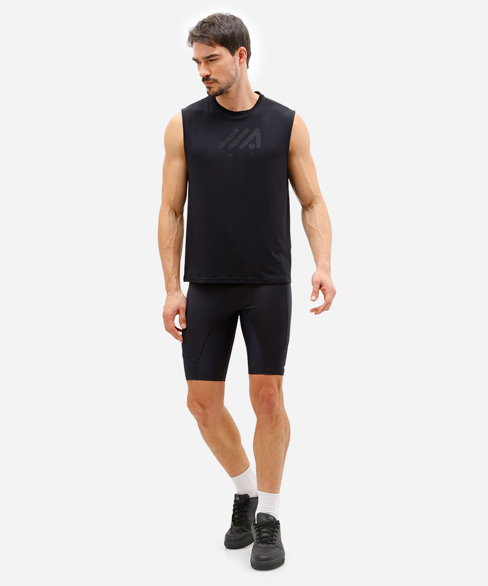 bermuda masculina de compressão esportiva preta