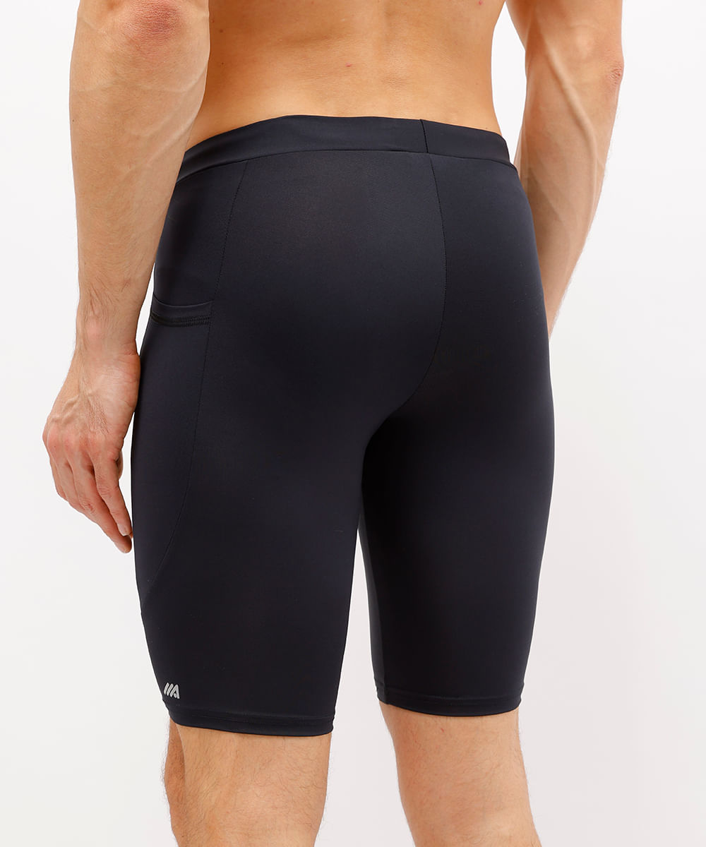 bermuda masculina de compressão esportiva preta