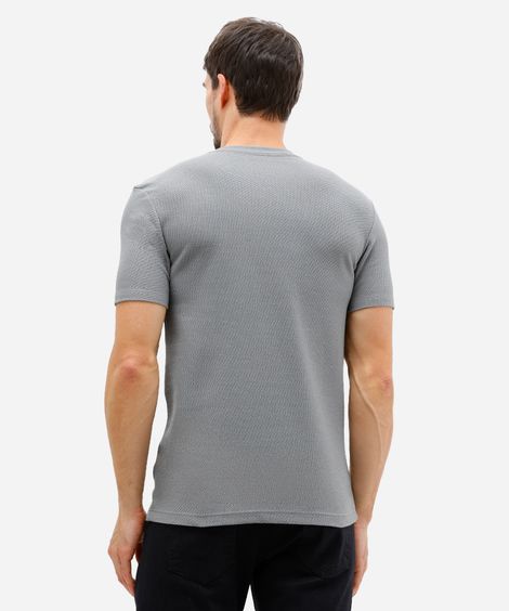 camiseta de algodão texturizada manga curta verde