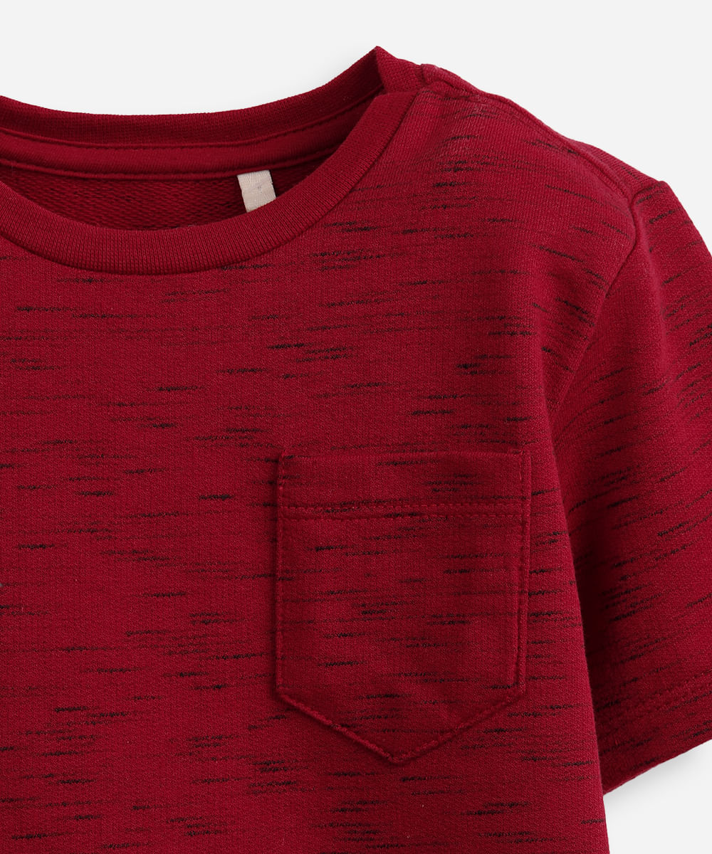 conjunto infantil de algodão mesclado vermelho