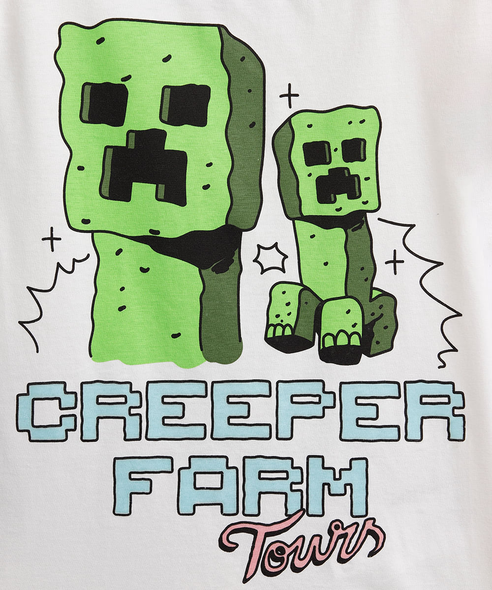 pijama curto infantil de algodão minecraft cinza