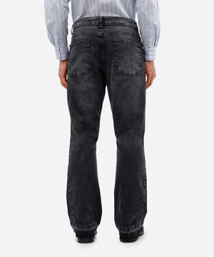 calça flare masculina jeans preta
