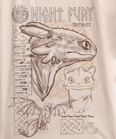 camiseta de algodão infantil como treinar o seu dragão bege