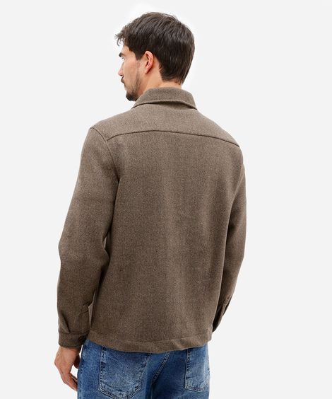 jaqueta masculina texturizada marrom