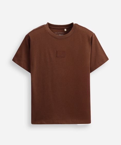 camiseta de algodão infantil manga curta san diego marrom
