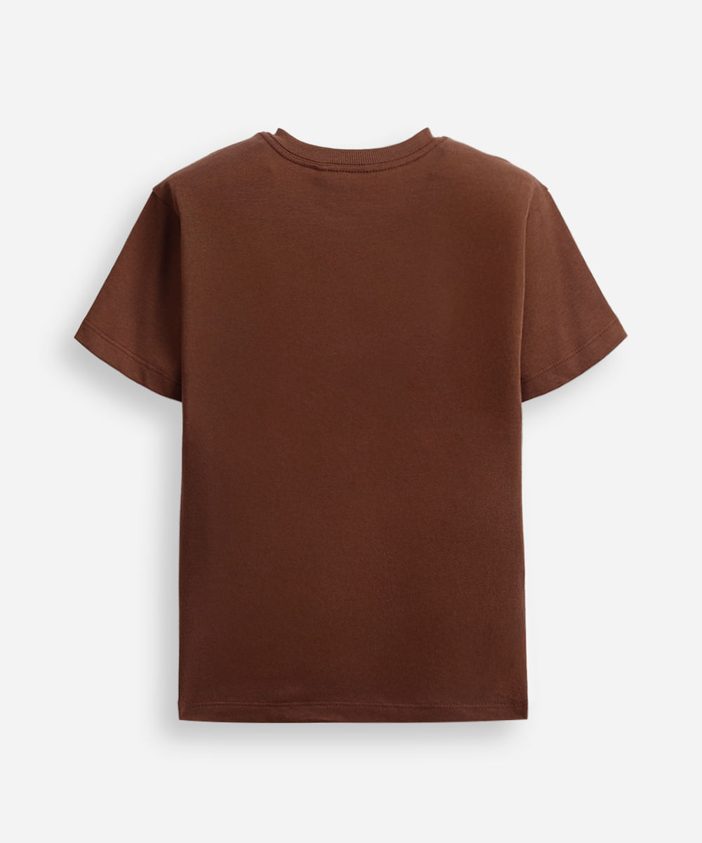 camiseta de algodão infantil manga curta san diego marrom