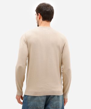 suéter masculino de tricot básico bege