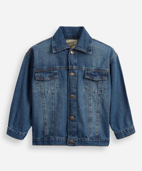 jaqueta jeans infantil azul