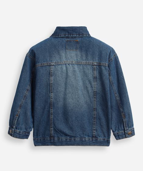 jaqueta jeans infantil azul