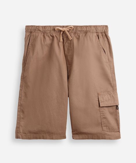 bermuda juvenil baggy sarja cargo marrom