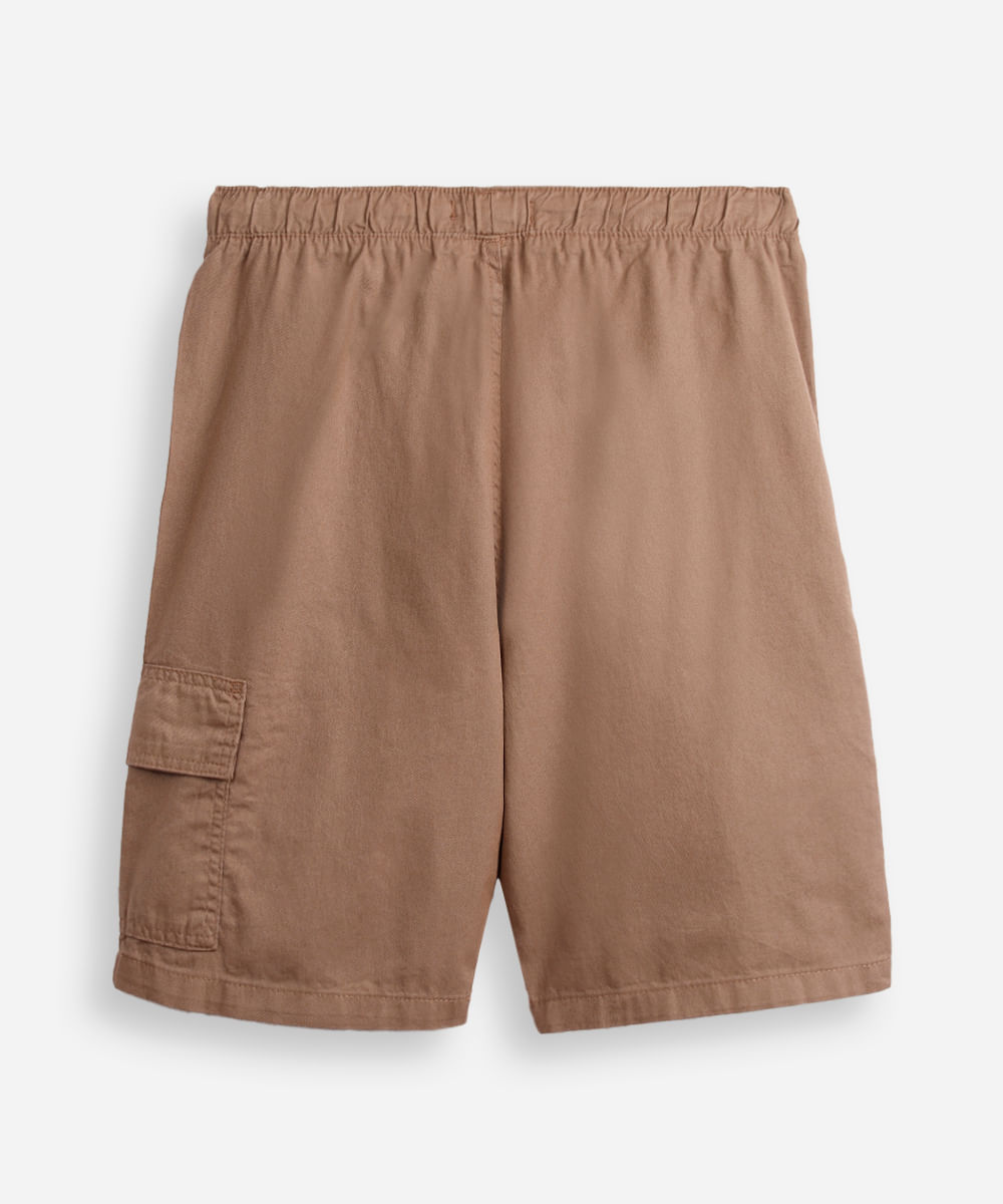 bermuda juvenil baggy sarja cargo marrom