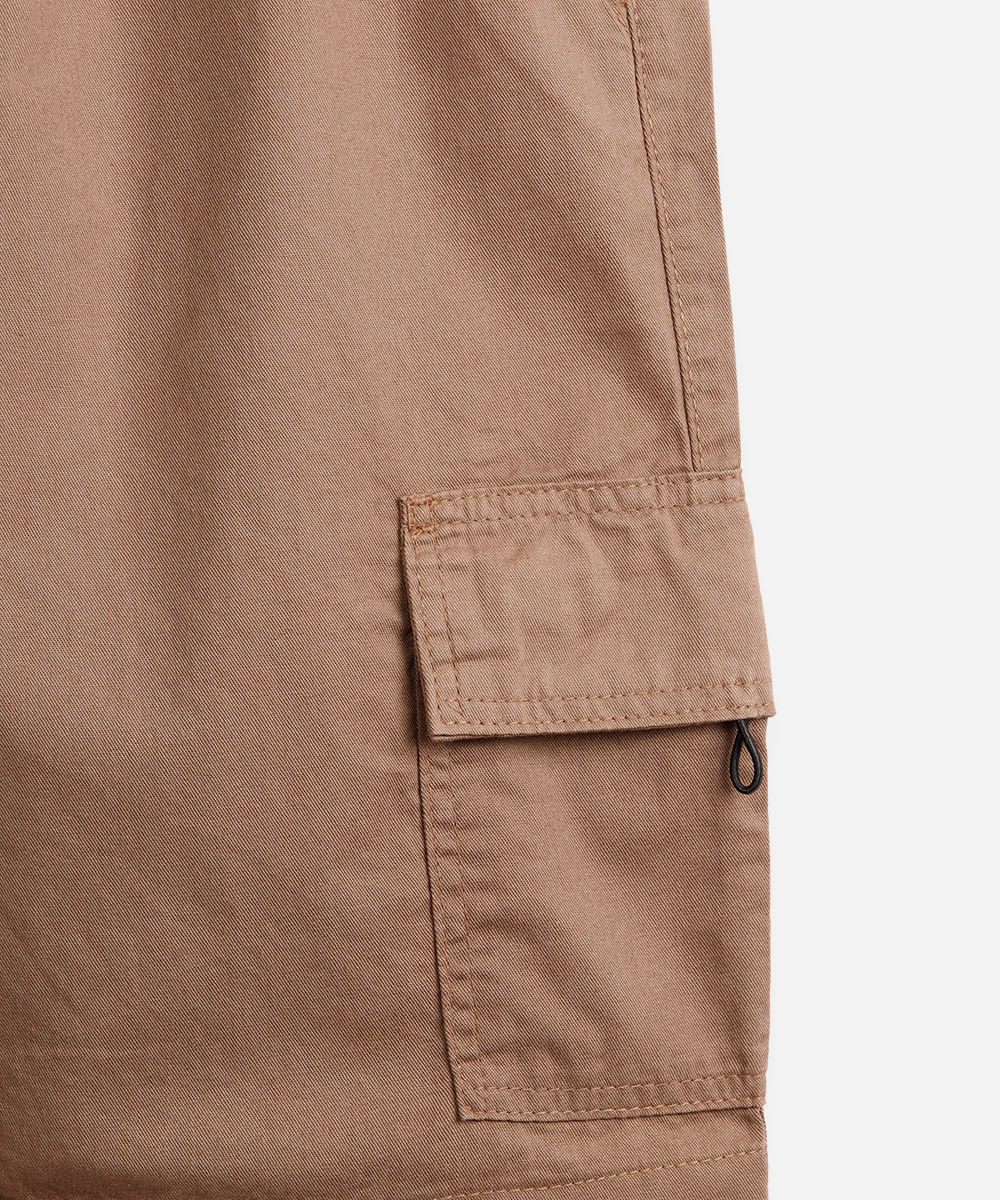bermuda juvenil baggy sarja cargo marrom