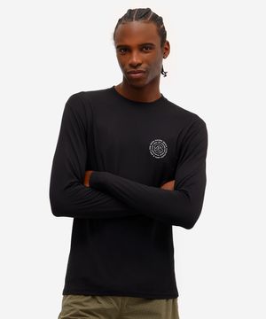 camiseta masculina manga longa com proteção uv preta