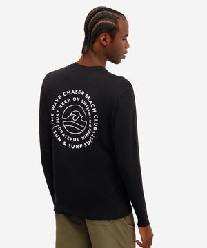 camiseta masculina manga longa com proteção uv preta