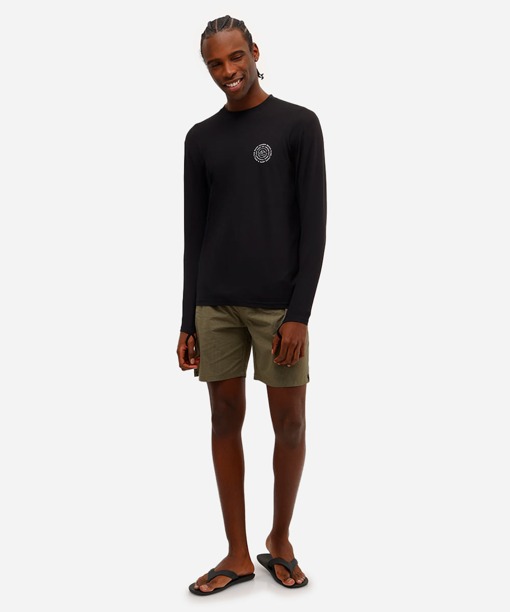 camiseta masculina manga longa com proteção uv preta
